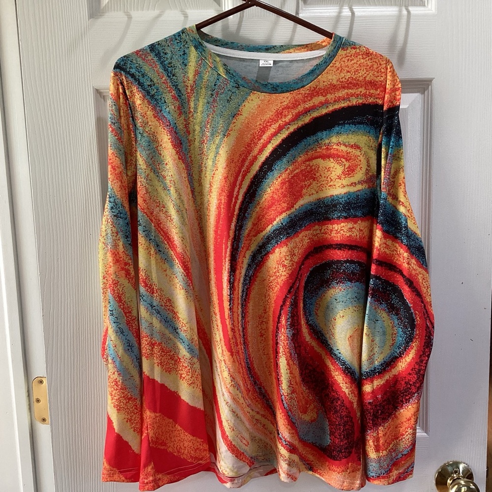 Colorful Swirl Long Sleeve Shirt